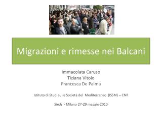 Migrazioni e rimesse nei Balcani