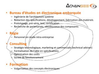 Bureau d’études en électronique embarquée Ingénierie de l’architecture système