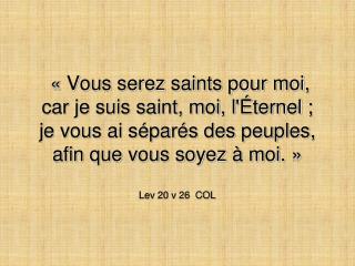 « Que celui qui est saint progresse dans la sainteté. » Ap 22 v 11 FC