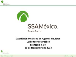 Asociación Mexicana de Agentes Navieros Curso teórico-práctico Manzanillo, Col