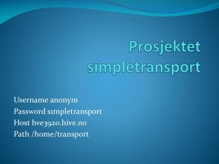 Prosjektet simpletransport