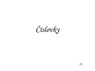 Číslovky