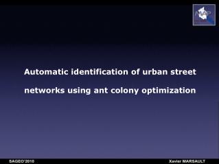 Automatic identification of urban street networks using ant colony optimization