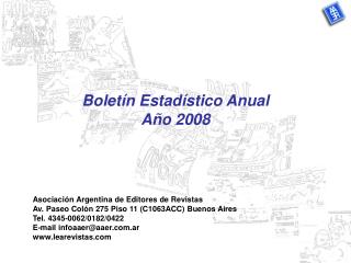 Boletín Estadístico Anual Año 2008