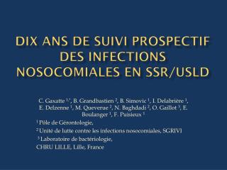 Dix ans de suivi prospectif des infections nosocomiales en SSR/USLD