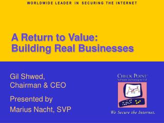 A Return to Value: Building Real Businesses