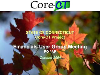 Financials User Group Meeting PO / AP October 2004