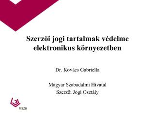 Szerzői jogi tartalmak védelme elektronikus környezetben