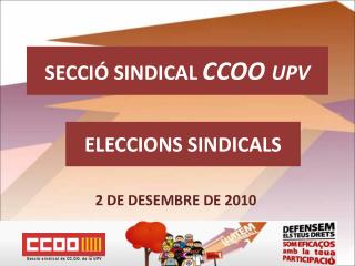 SECCIÓ SINDICAL CCOO UPV