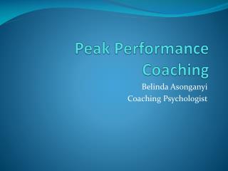 Peak Performance Coaching