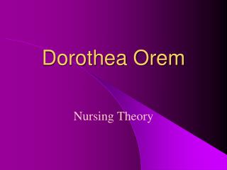 Dorothea Orem
