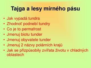 Tajga a lesy mírného pásu