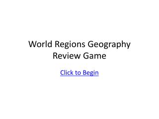 World Regions Geography Review Game