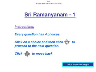 Sri Ramanyanam - 1