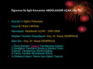 Öğrenme İle İlgili Kavramlar ABDÜLKADİR UÇAR 154-165