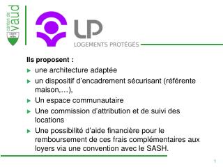 Ils proposent : une architecture adaptée