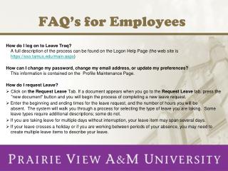 FAQ’s for Employees