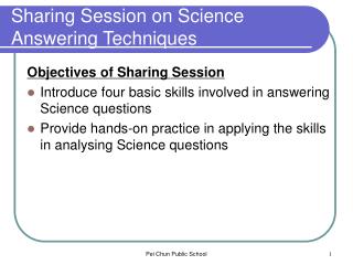 Sharing Session on Science Answering Techniques