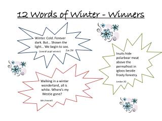 12 Words of Winter - Winners