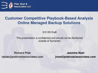 Customer Competitive Playbook-Based Analysis Online Managed Backup Solutions