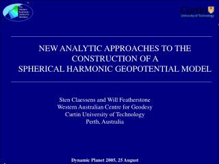 NEW ANALYTIC APPROACHES TO THE CONSTRUCTION OF A SPHERICAL HARMONIC GEOPOTENTIAL MODEL
