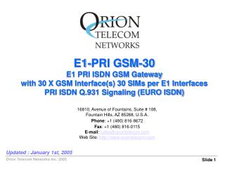 E1-PRI GSM-30 E1 PRI ISDN GSM Gateway with 30 X GSM Interface(s) 30 SIMs per E1 Interfaces