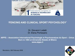 ‘FENCING AND CLINICAL SPORT PSYCHOLOGY’