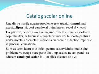 Catalog scolar online