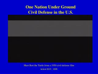 One Nation Under Ground Civil Defense in the U.S.
