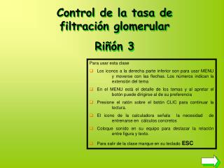Control de la tasa de filtración glomerular Riñón 3