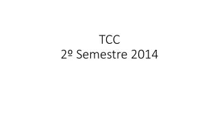 TCC 2º Semestre 2014