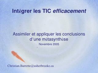 Int é grer les TIC efficacement