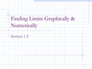 Finding Limits Graphically &amp; Numerically