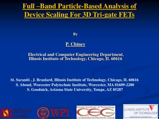 Full –Band Particle-Based Analysis of Device Scaling For 3D Tri-gate FETs