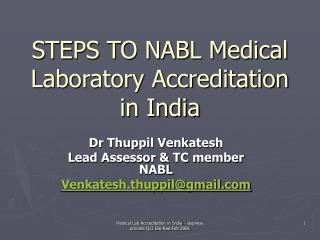 STEPS TO NABL Medical Laboratory Accreditation in India