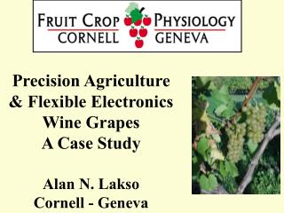 Precision Agriculture &amp; Flexible Electronics Wine Grapes A Case Study Alan N. Lakso