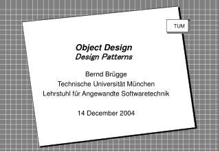 Object Design Design Patterns