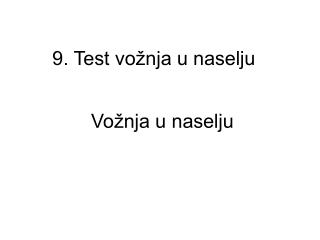 Vožnja u naselju