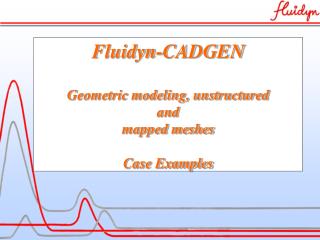 Fluidyn-CADGEN Geometric modeling, unstructured and mapped meshes Case Examples