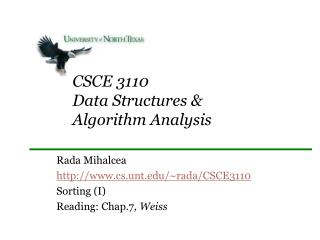 CSCE 3110 Data Structures & Algorithm Analysis