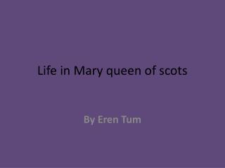 Life in Mary queen of scots