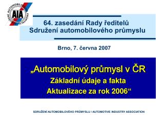 64. zasedání Rady ředitelů Sdružení automobilového průmyslu