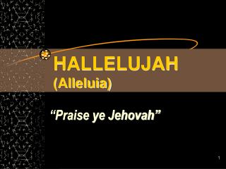 HALLELUJAH (Alleluia)