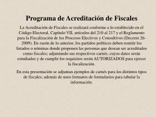 Programa de Acreditación de Fiscales