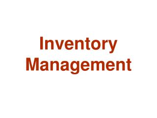 Inventory Management