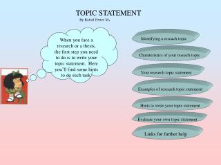 TOPIC STATEMENT