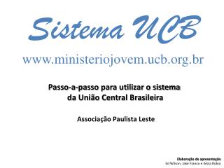 Sistema UCB ministeriojovem.ucb.br