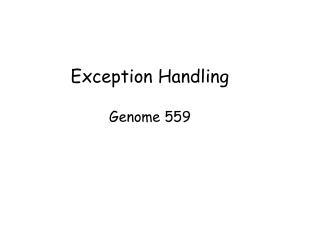 Exception Handling Genome 559