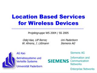 Location Based Services for Wireless Devices