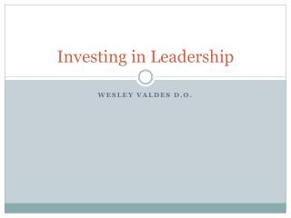 Investing in Leadership